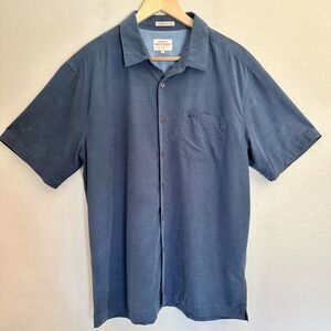 Quick Silver Shirt‎ Adult Large Waterman Collection Blue Button Up Pocket Mens